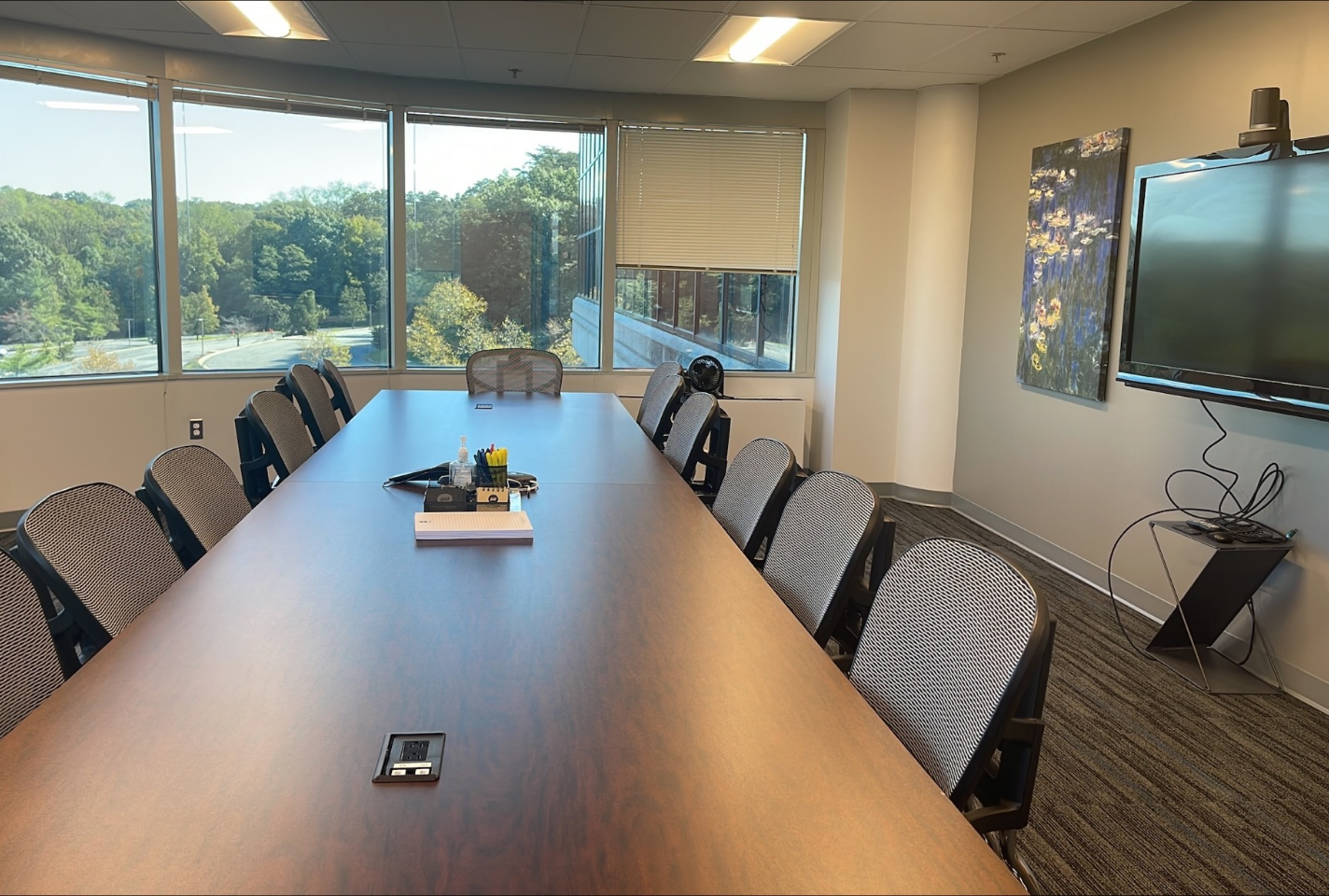 Empty conference room with meeting table