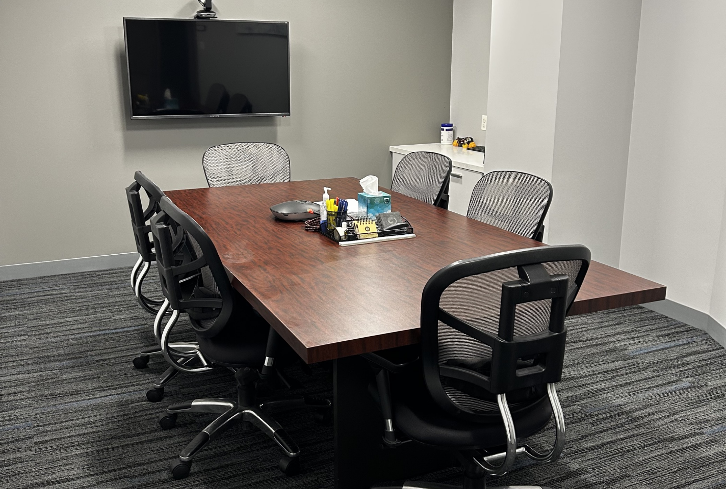 Meeting table in a conference room